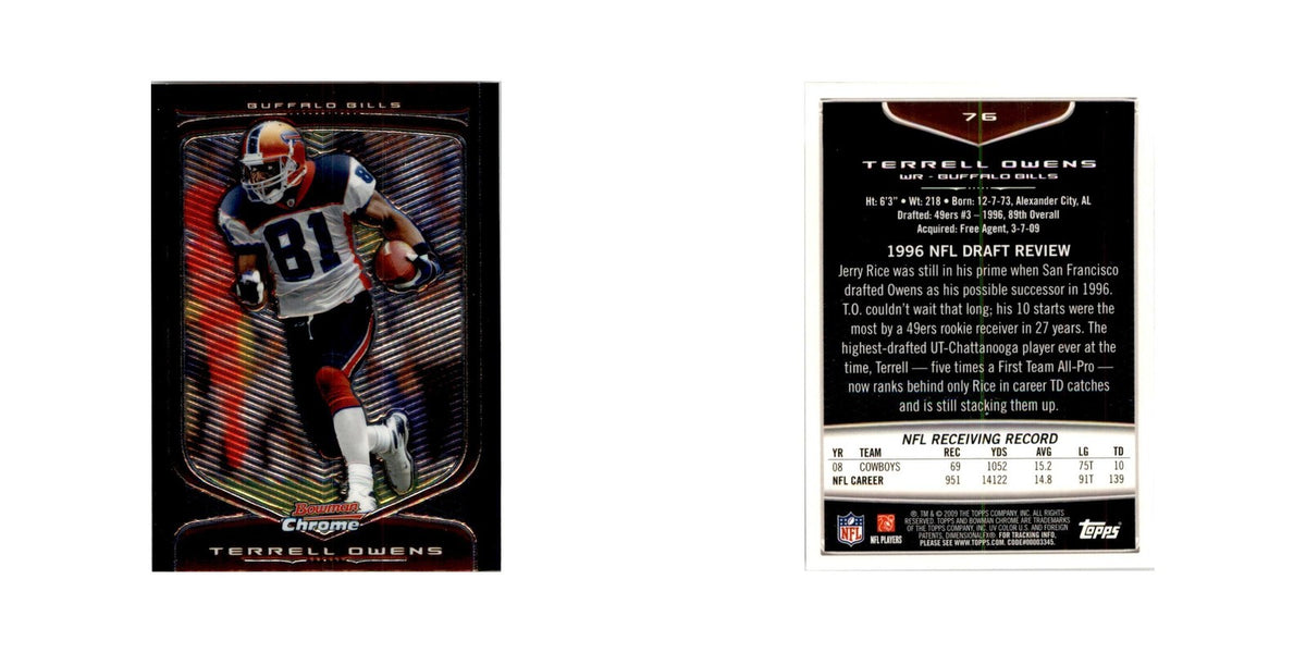 2009 Bowman Chrome Terrell Owens Football Cards #76
