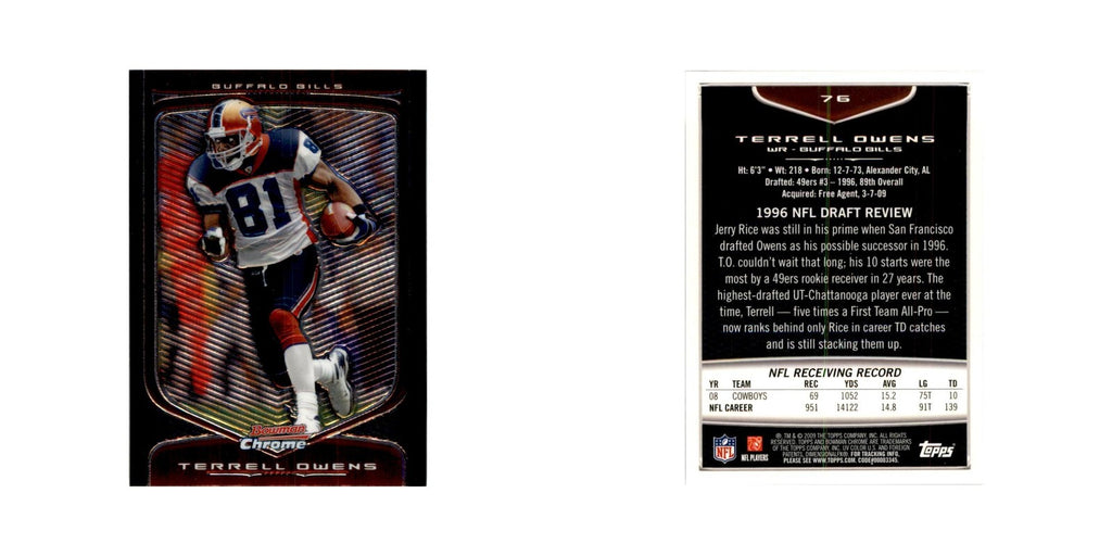 2009 Bowman Chrome Terrell Owens Football Cards #76