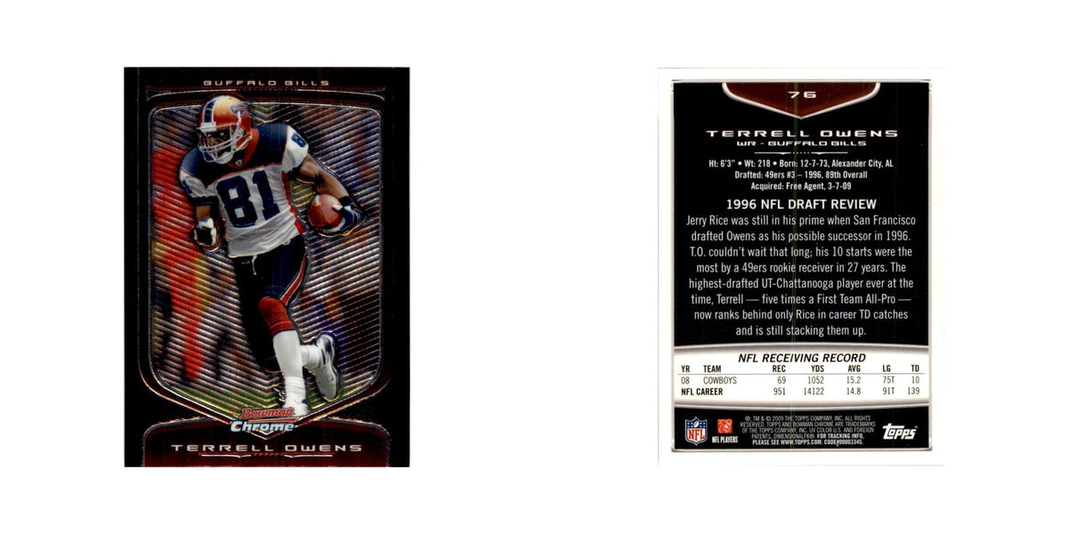 2009 Bowman Chrome Terrell Owens Football Cards #76