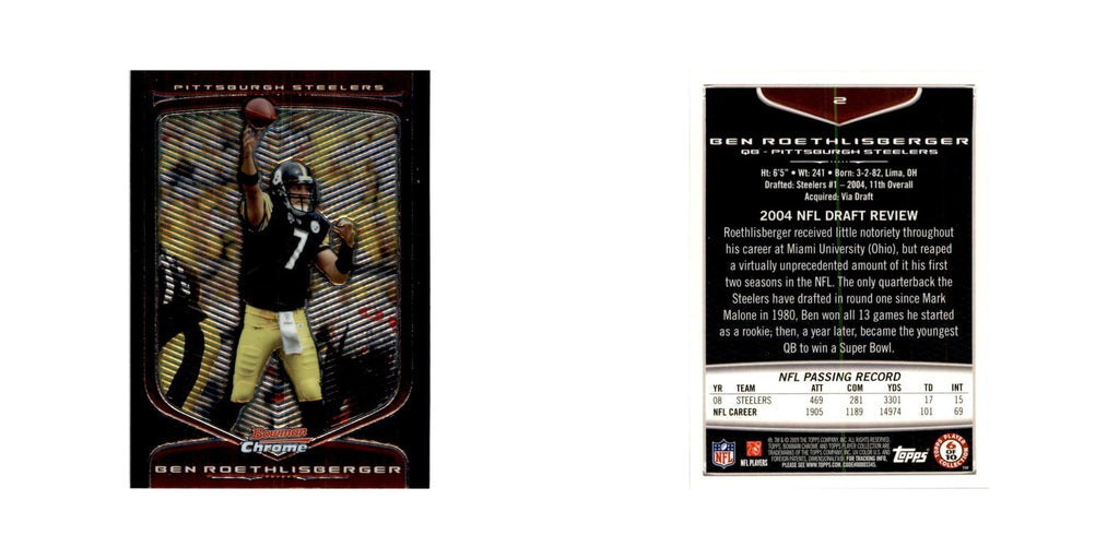 2009 Bowman Chrome Ben Roethlisberger Football Cards #2