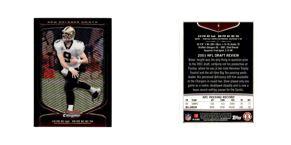 2009 Bowman Chrome Drew Brees Football Cards #1
