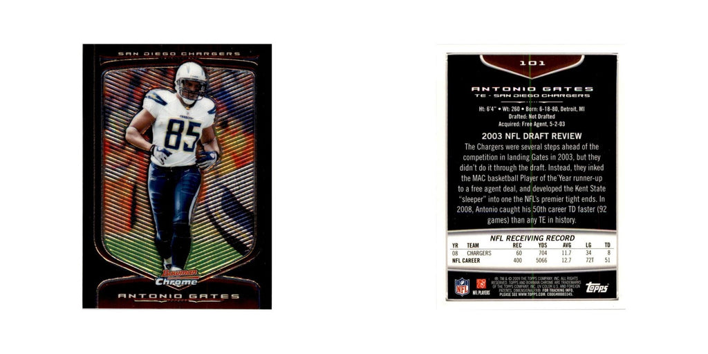 2009 Bowman Chrome Antonio Gates Football Cards #101
