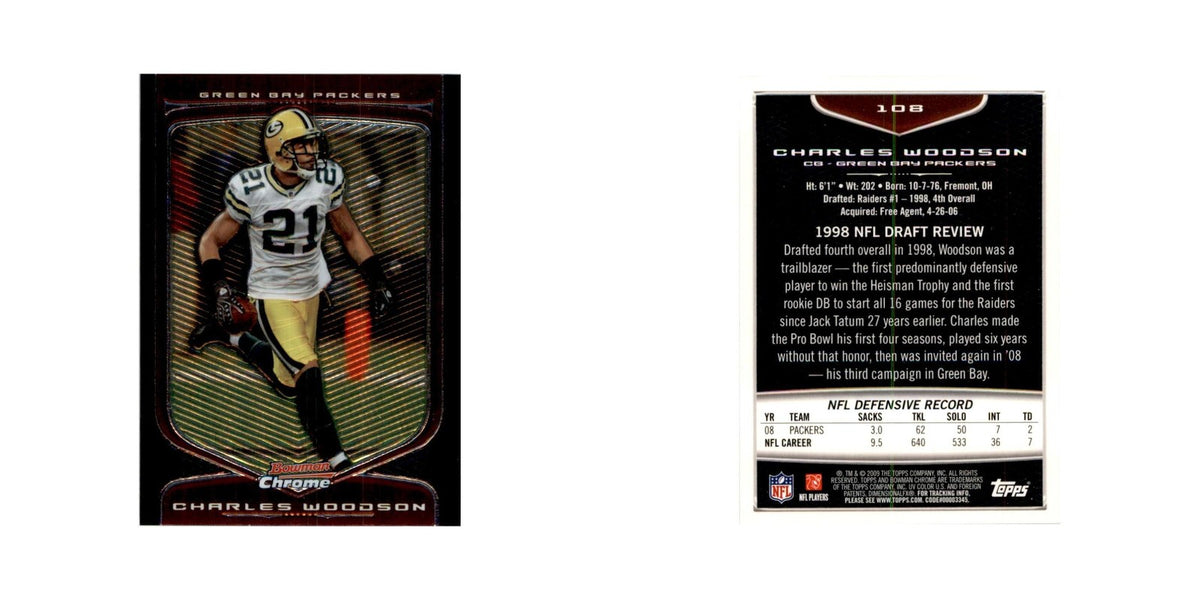 2009 Bowman Chrome Charles Woodson Football Cards #108