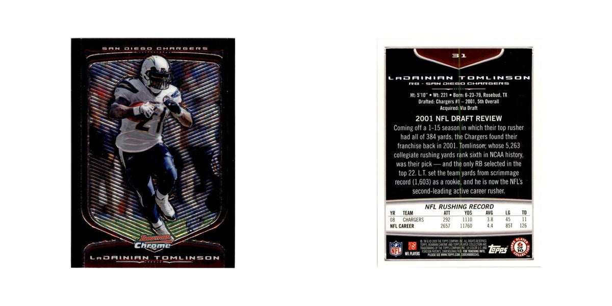 2009 Bowman Chrome LaDainian Tomlinson Football Cards #31