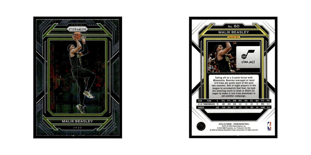 Malik Beasley 2022 Panini Prizm #60 Utah Jazz Basketball Card NM