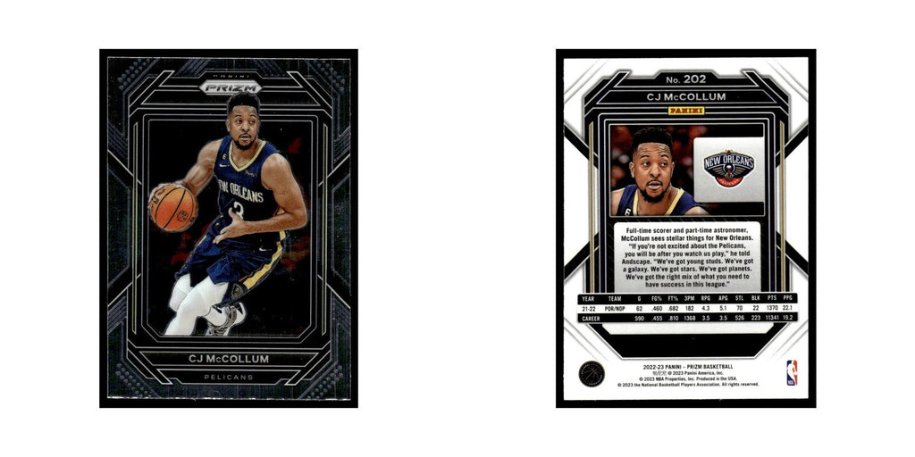 CJ McCollum 2022 Panini Prizm #202 New Orleans Pelicans Basketball Card NM