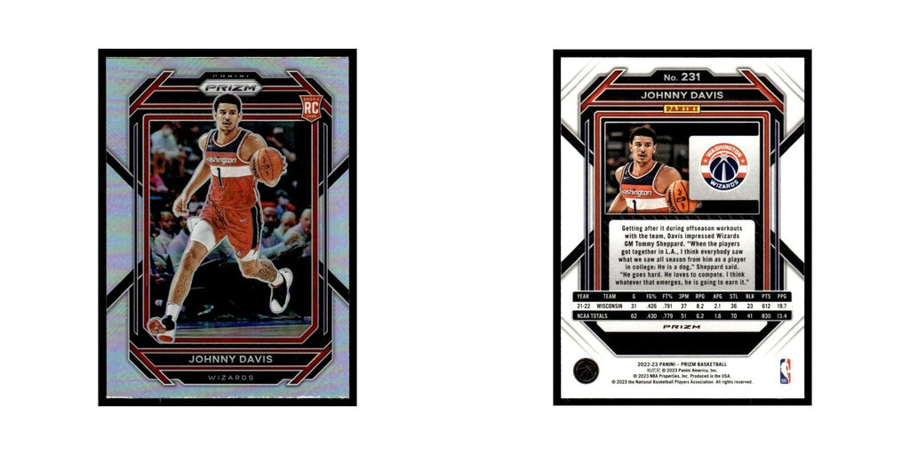 Johnny Davis Rookie 2022 Panini Prizm Silver #231 Washington Wizards NM