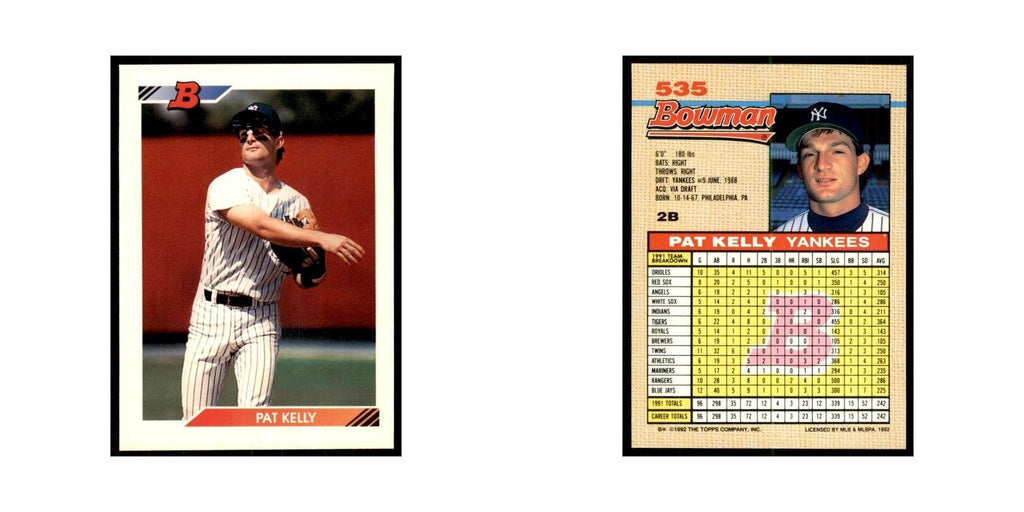 1992 Bowman Pat Kelly Baseball Cards #535