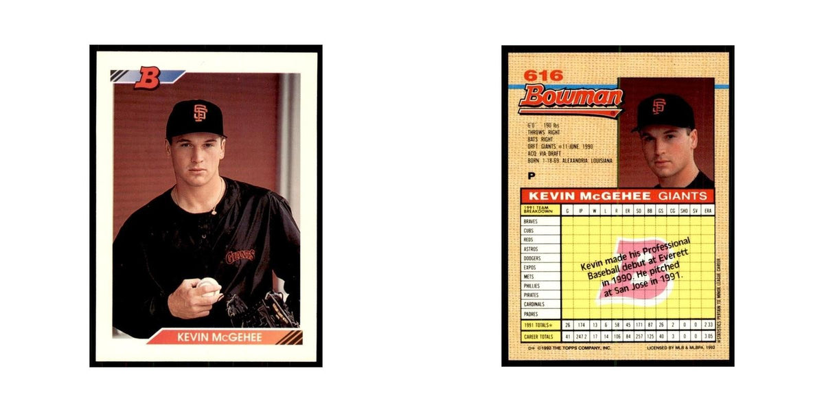 1992 Bowman Kevin McGehee Baseball Cards #616