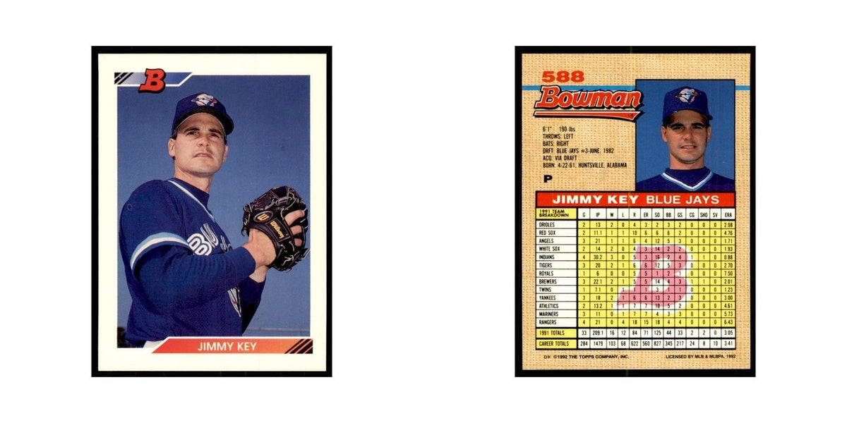 1992 Bowman Jimmy Key Baseball Cards #588