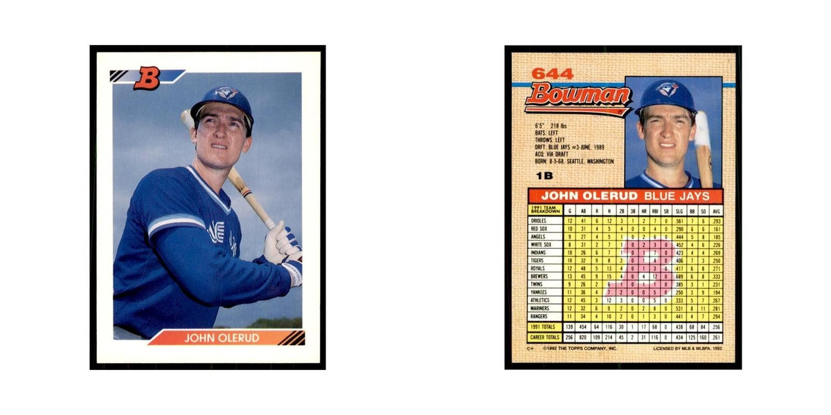 1992 Bowman John Olerud Baseball Cards #644