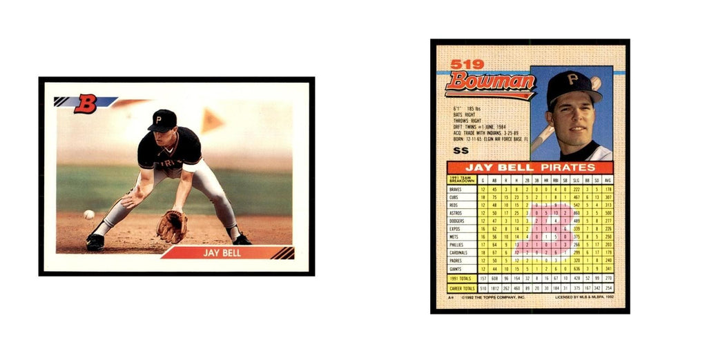 1992 Bowman Jay Bell Baseball Cards #519