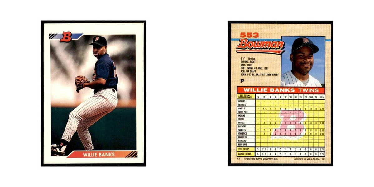 1992 Bowman Willie Banks Baseball Cards #553