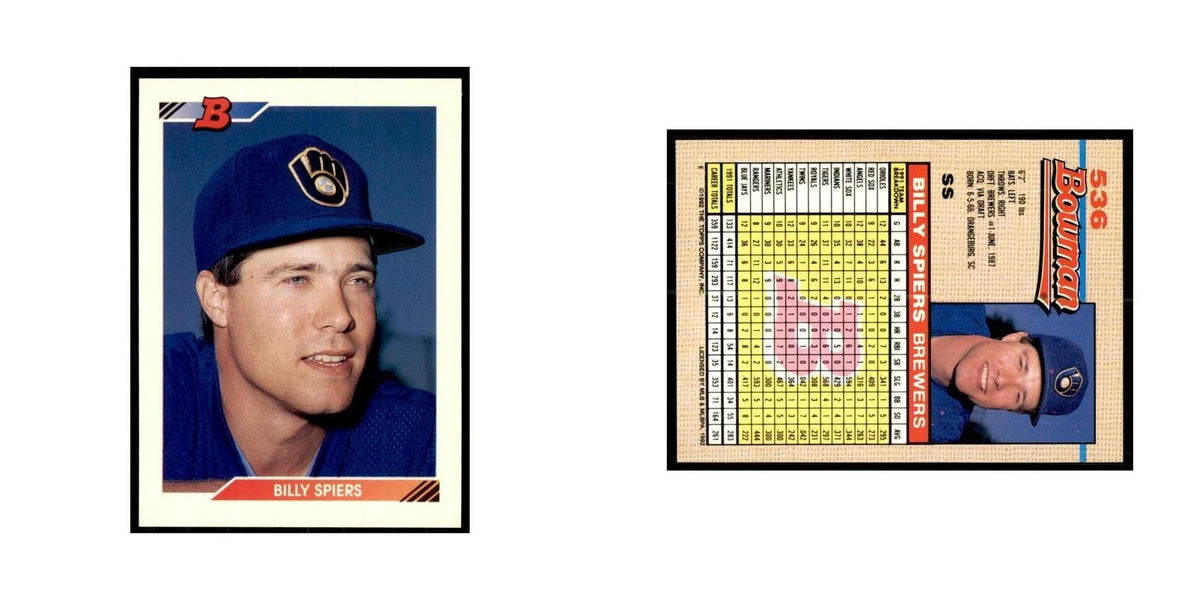 1992 Bowman Bill Spiers Baseball Cards #536