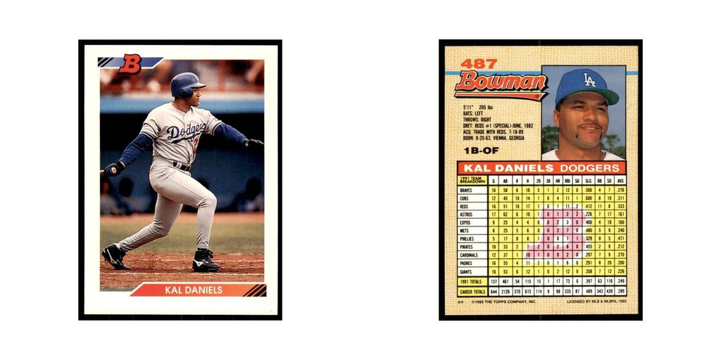 1992 Bowman Kal Daniels Baseball Cards #487