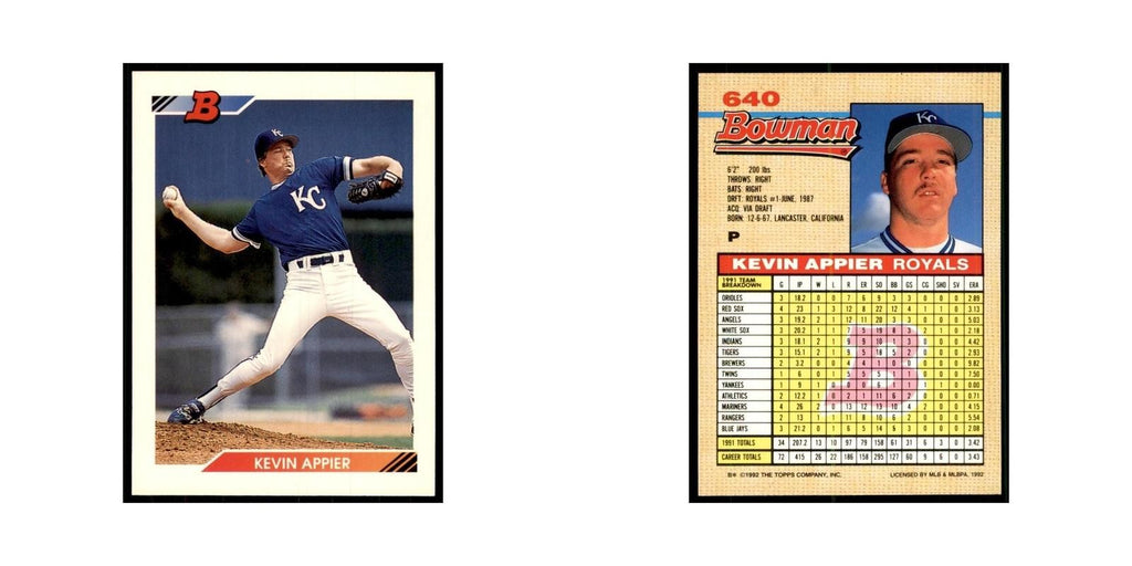 1992 Bowman Kevin Appier Baseball Cards #640