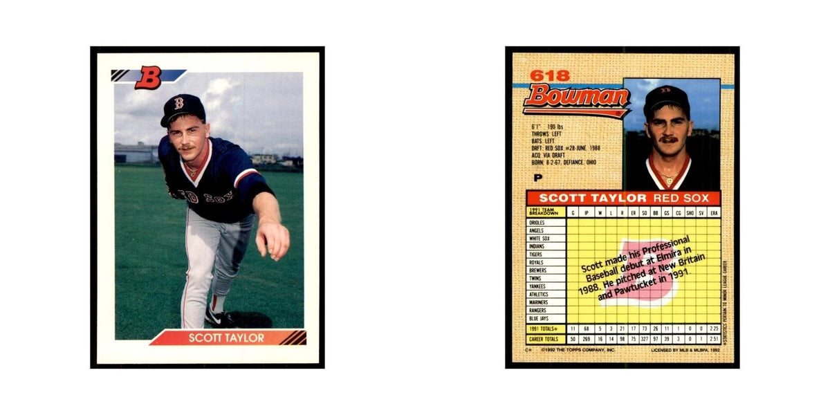 1992 Bowman Scott Taylor Baseball Cards #618