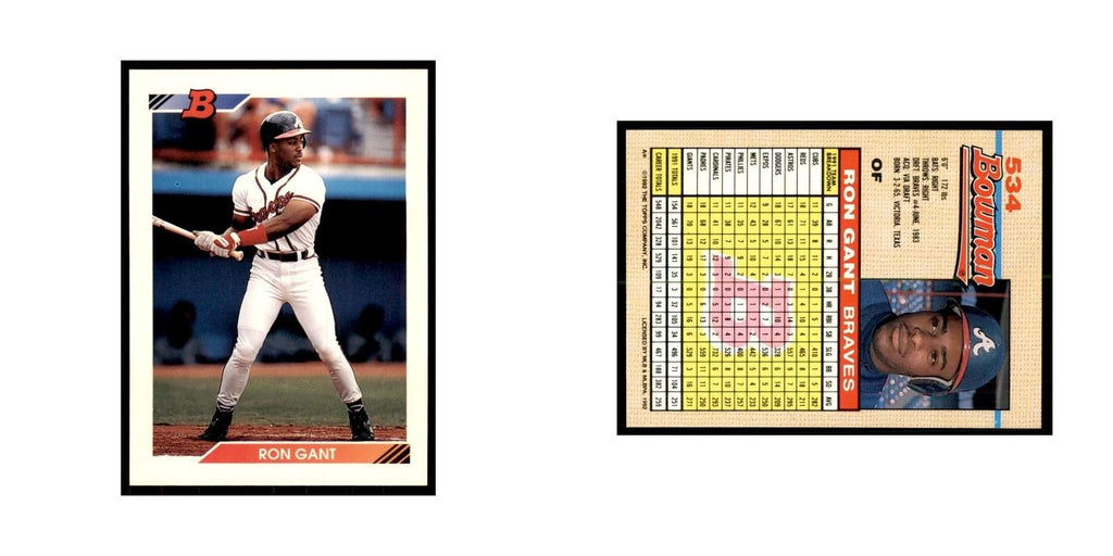 1992 Bowman Ron Gant Baseball Cards #534