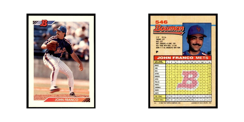 1992 Bowman John Franco Baseball Cards #546