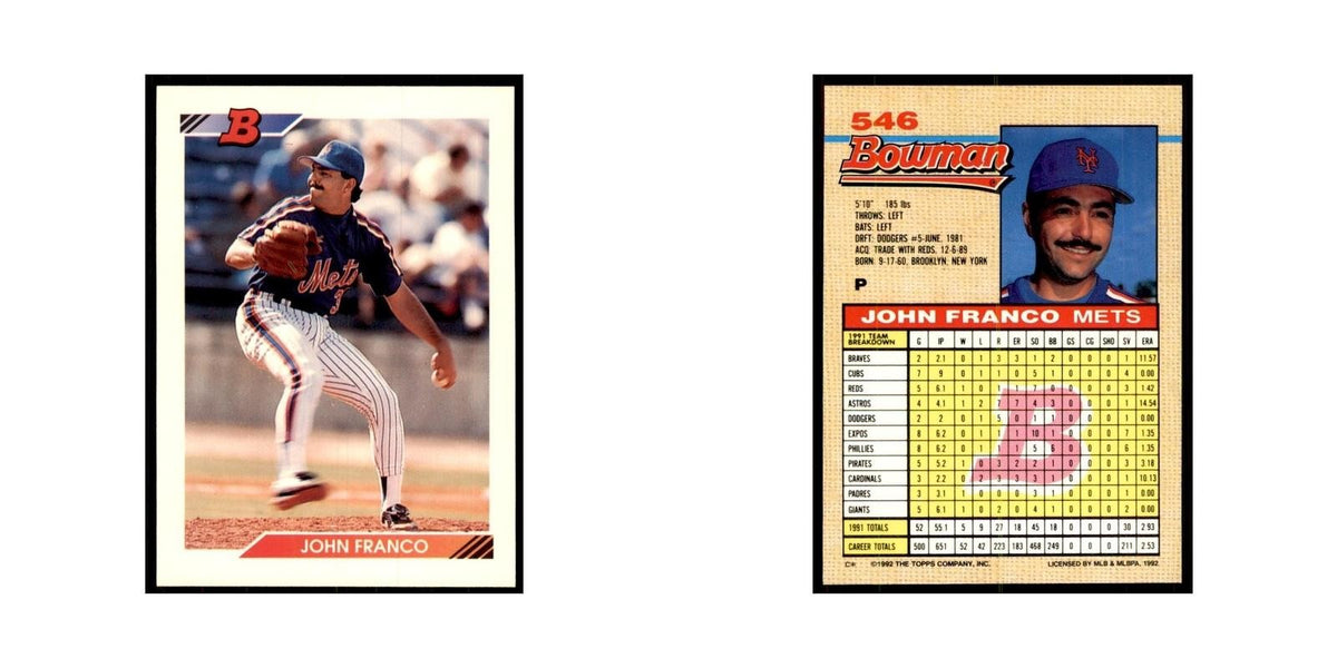 1992 Bowman John Franco Baseball Cards #546