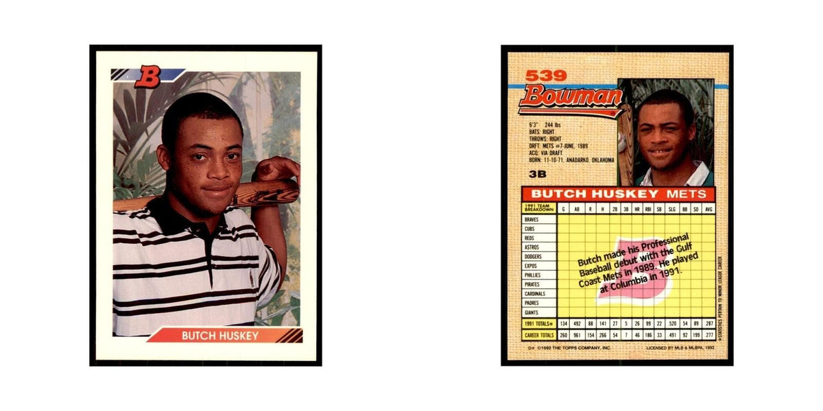 1992 Bowman Butch Huskey Baseball Cards #539