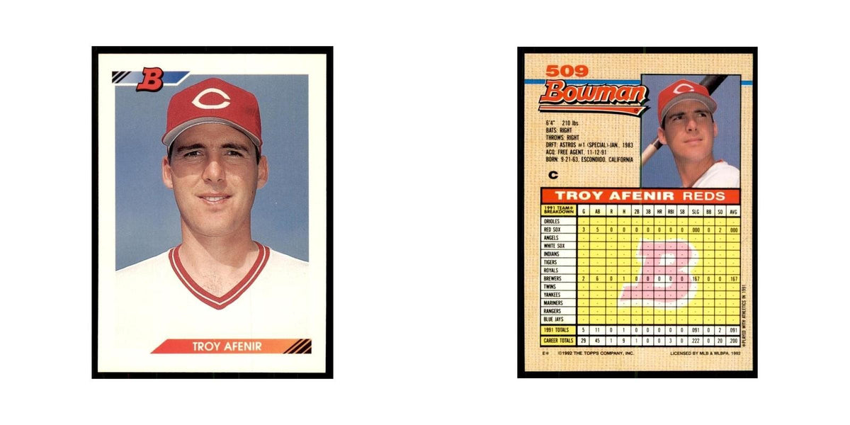 1992 Bowman Troy Afenir Baseball Cards #509