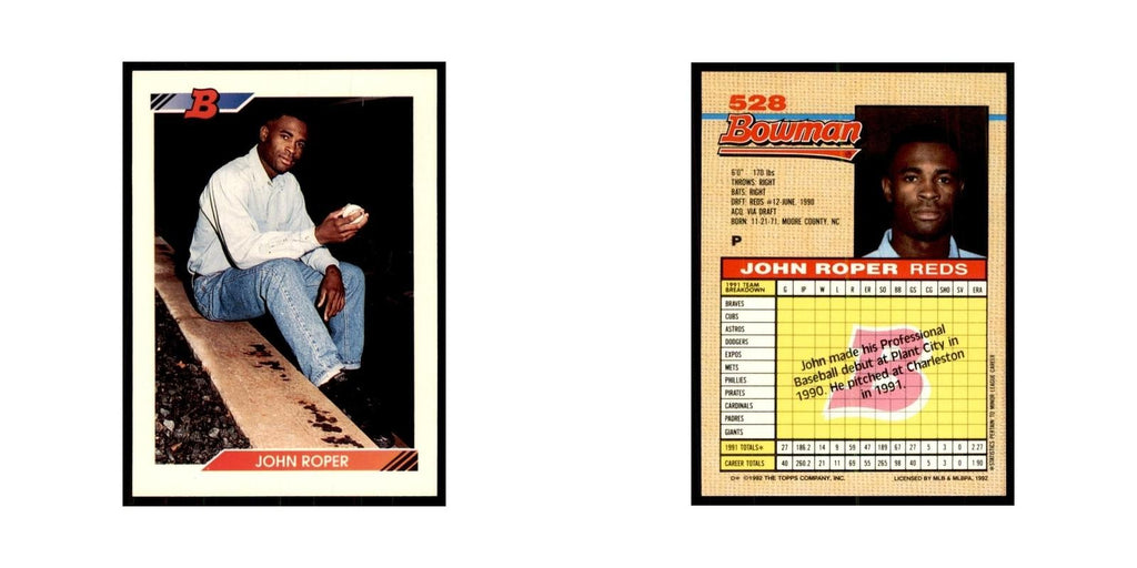 1992 Bowman John Roper Baseball Cards #528