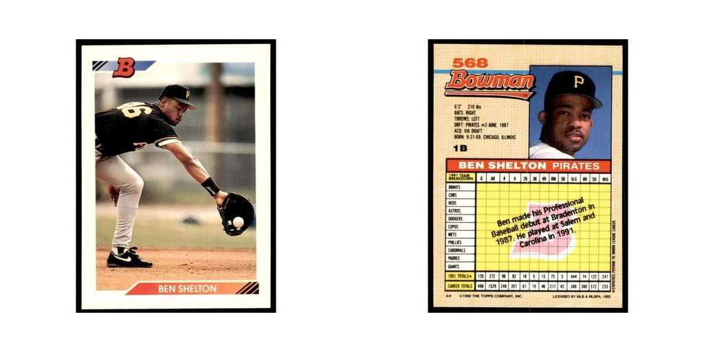 1992 Bowman Ben Shelton Baseball Cards #568