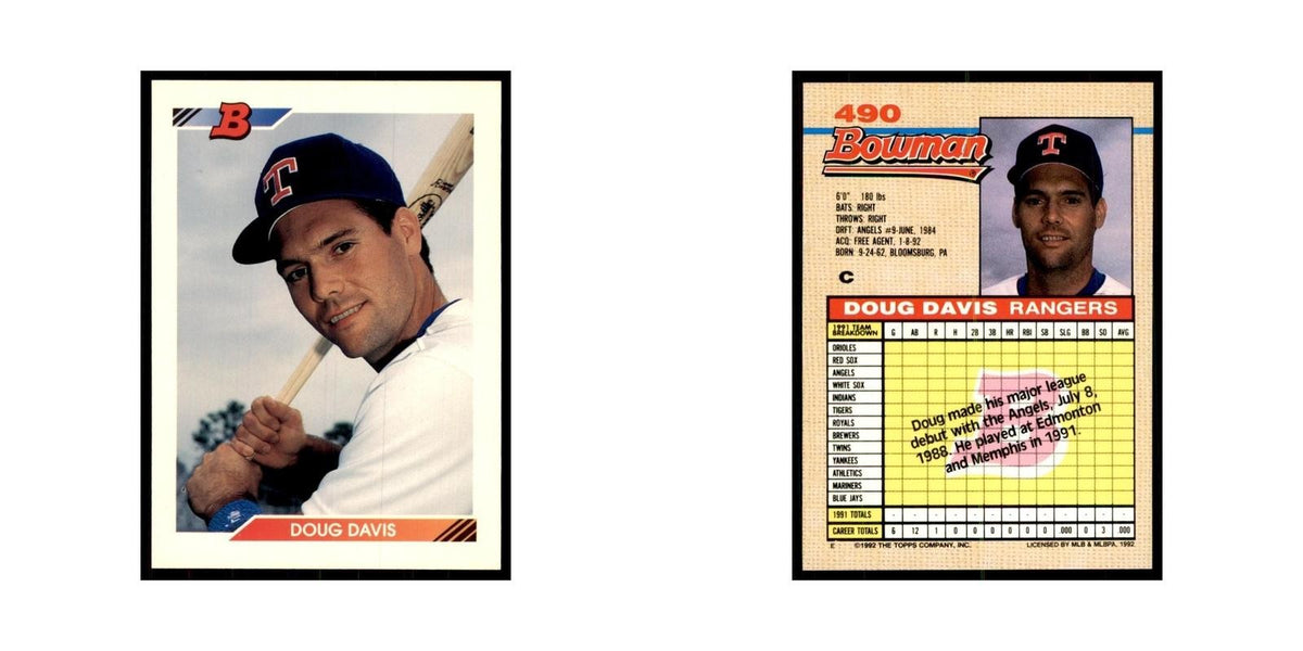 1992 Bowman Doug Davis Baseball Cards #490