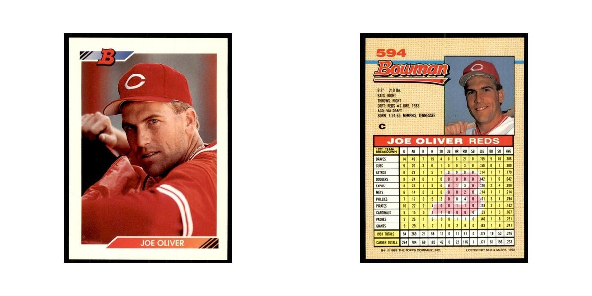 1992 Bowman Joe Oliver Baseball Cards #594