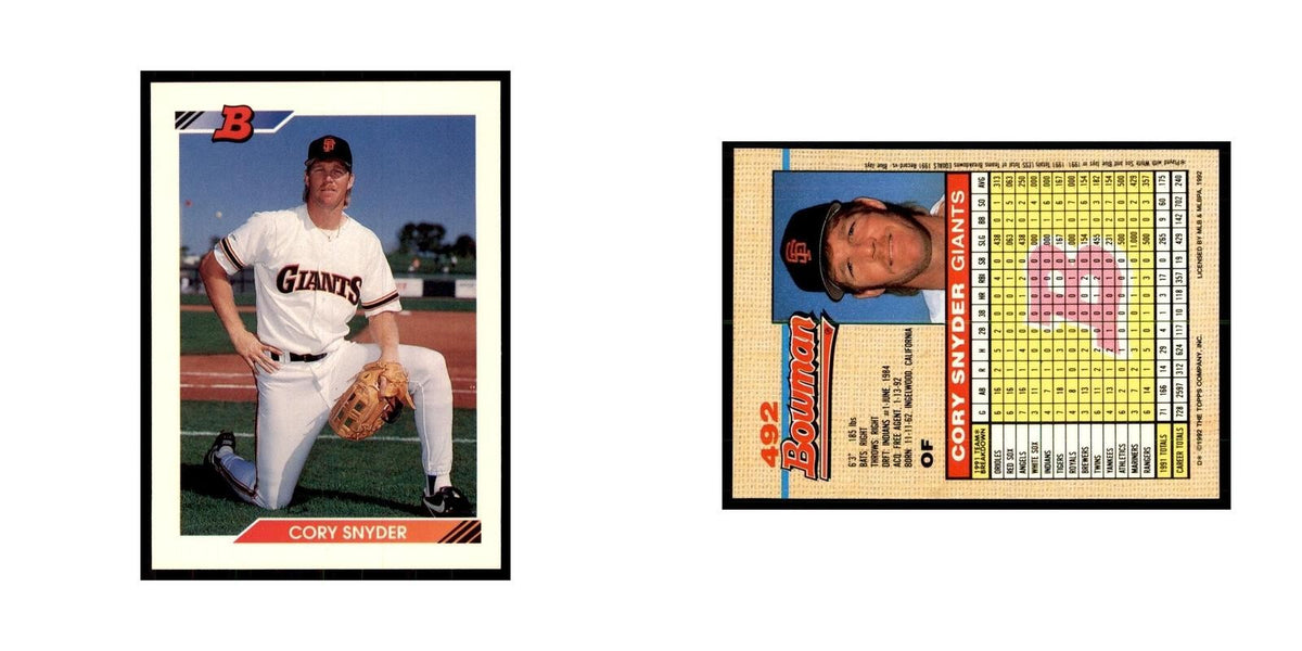 1992 Bowman Cory Snyder Baseball Cards #492