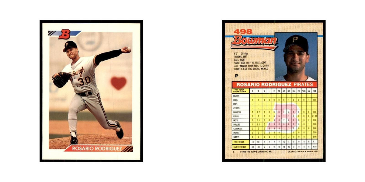 1992 Bowman Rosario Rodriguez Baseball Cards #498