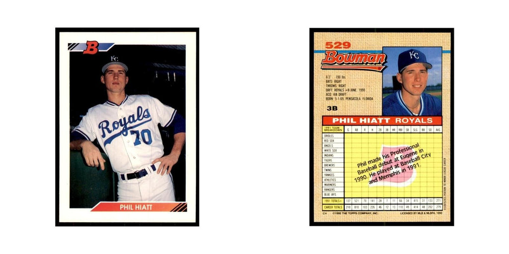 1992 Bowman Phil Hiatt Baseball Cards #529