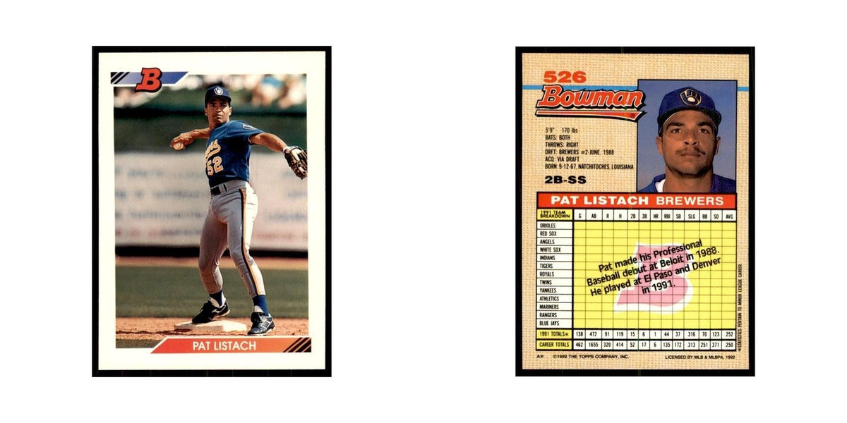 1992 Bowman Pat Listach Baseball Cards #526