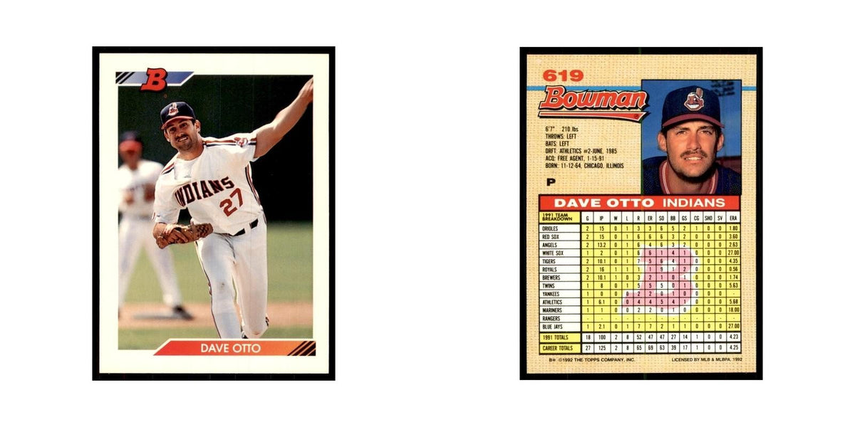 1992 Bowman Dave Otto Baseball Cards #619