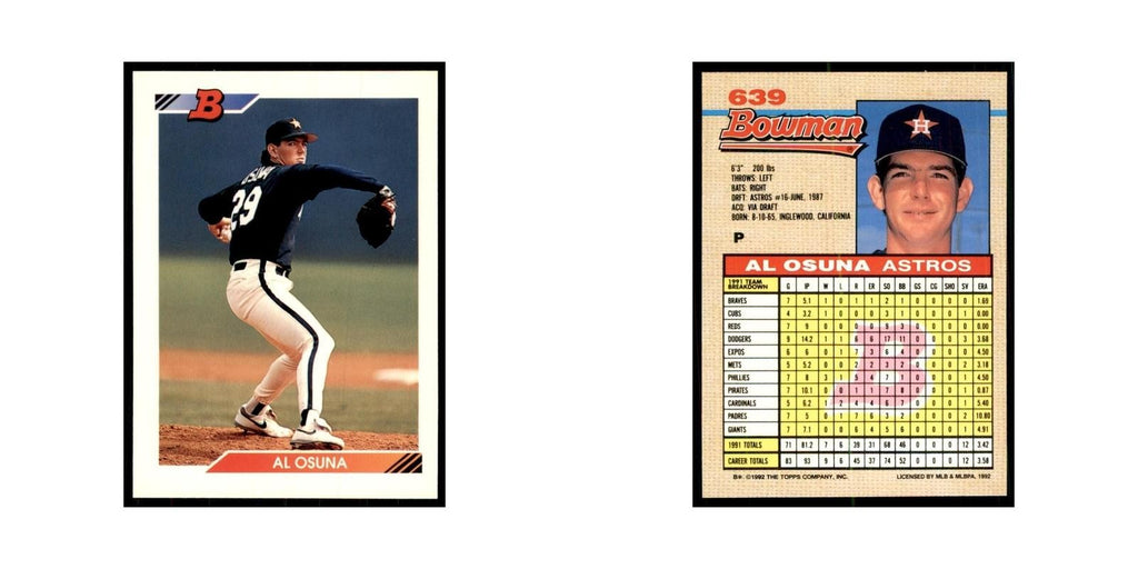 1992 Bowman Al Osuna Baseball Cards #639