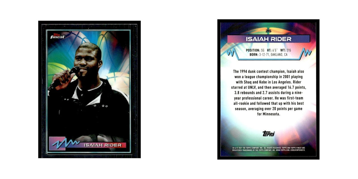 Isaiah Rider 2021 Topps Finest #26 Basketball Card NM