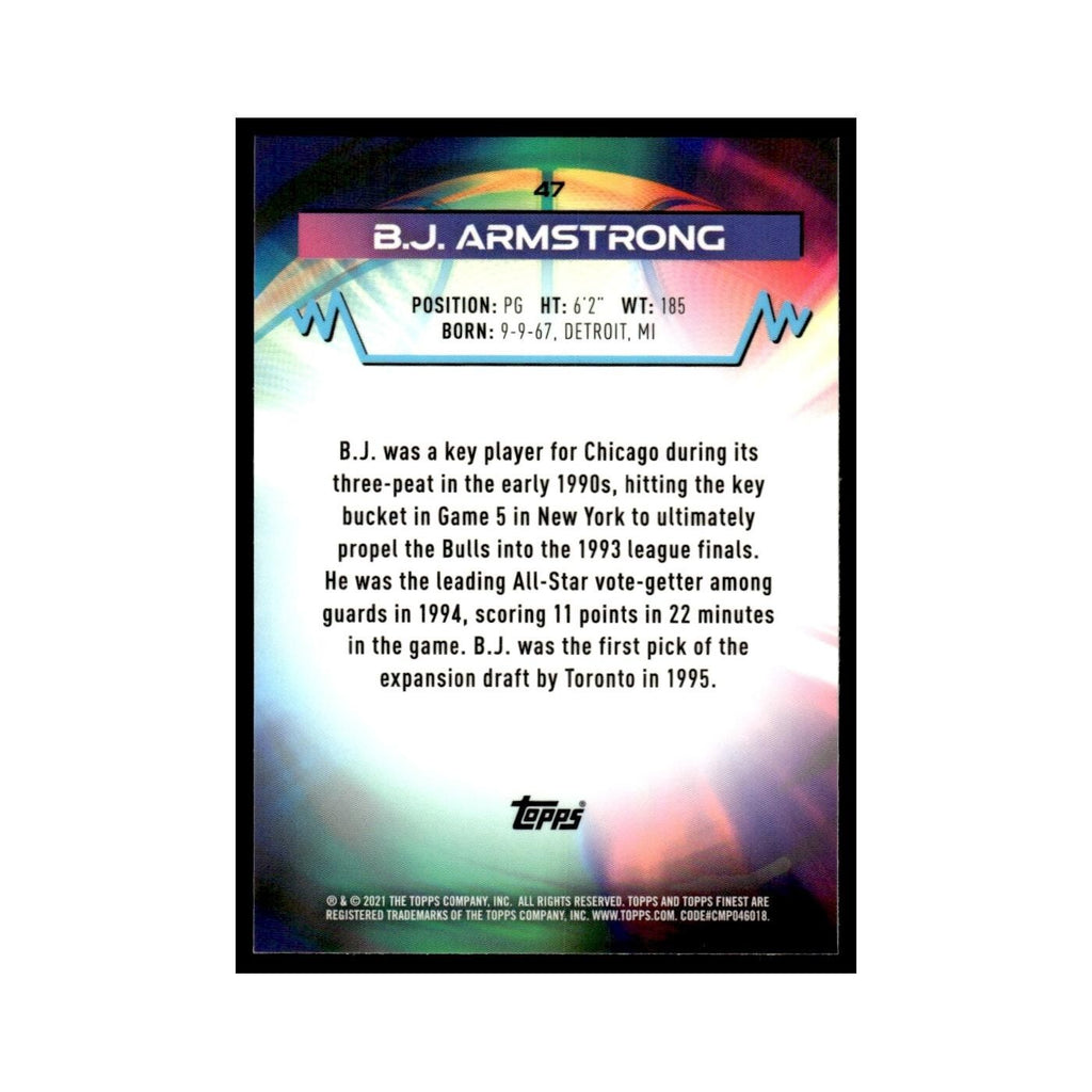 B.J. Armstrong 2021 Topps Finest #47 Basketball Card NM