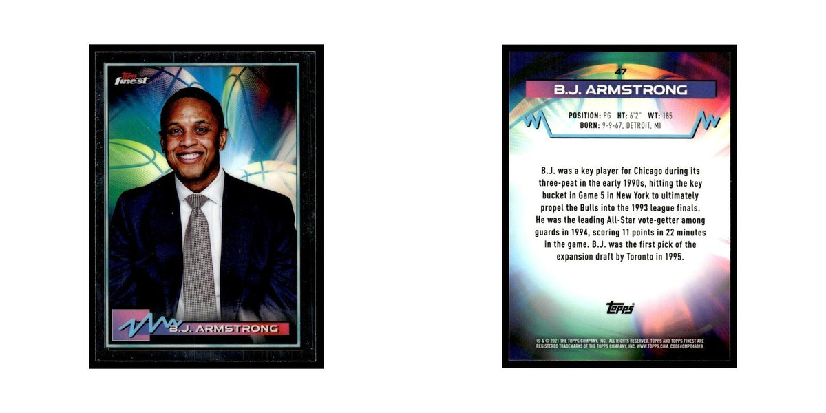 B.J. Armstrong 2021 Topps Finest #47 Basketball Card NM