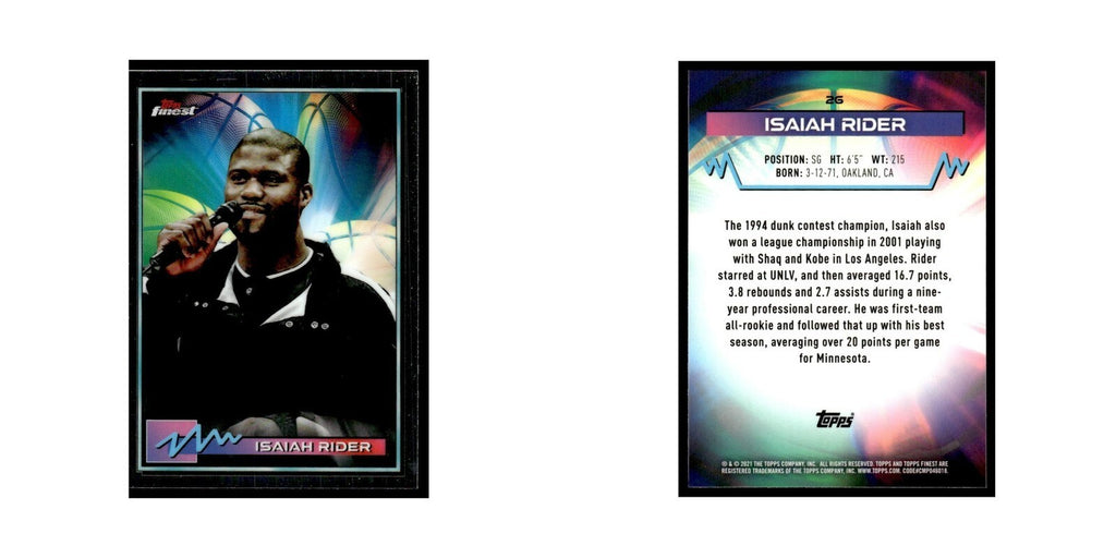 Isaiah Rider 2021 Topps Finest #26 Basketball Card NM