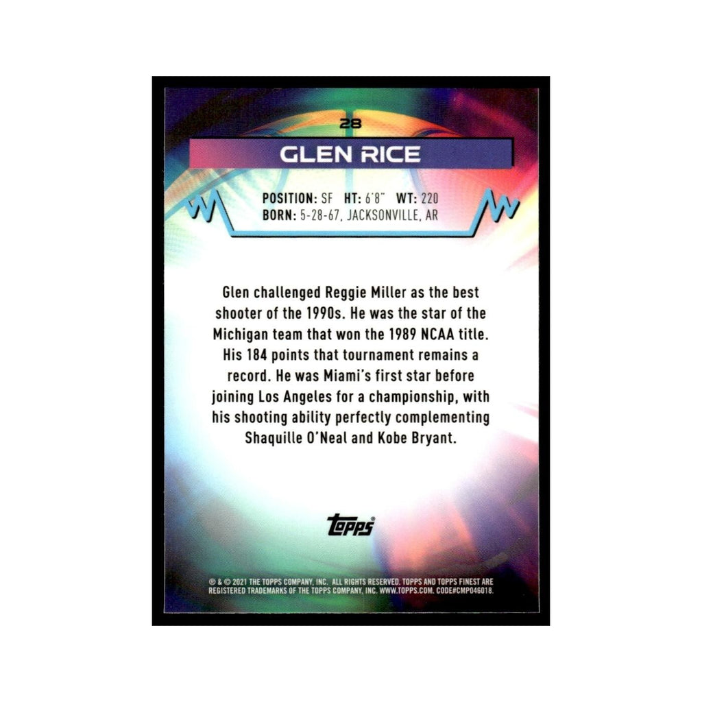 Glen Rice 2021 Topps Finest #28 Basketball Card NM