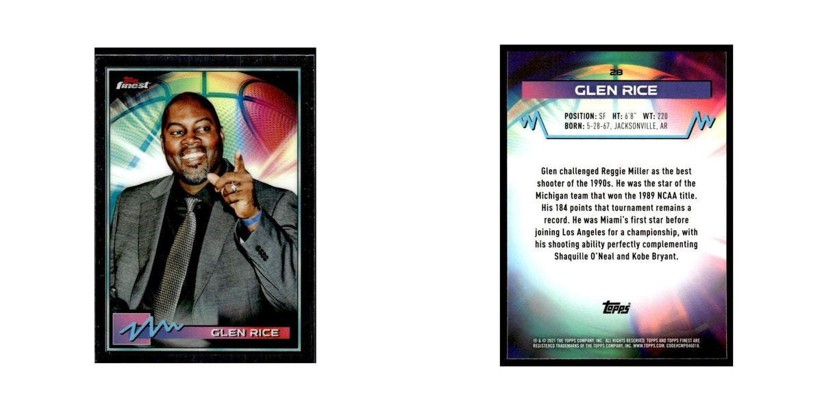Glen Rice 2021 Topps Finest #28 Basketball Card NM
