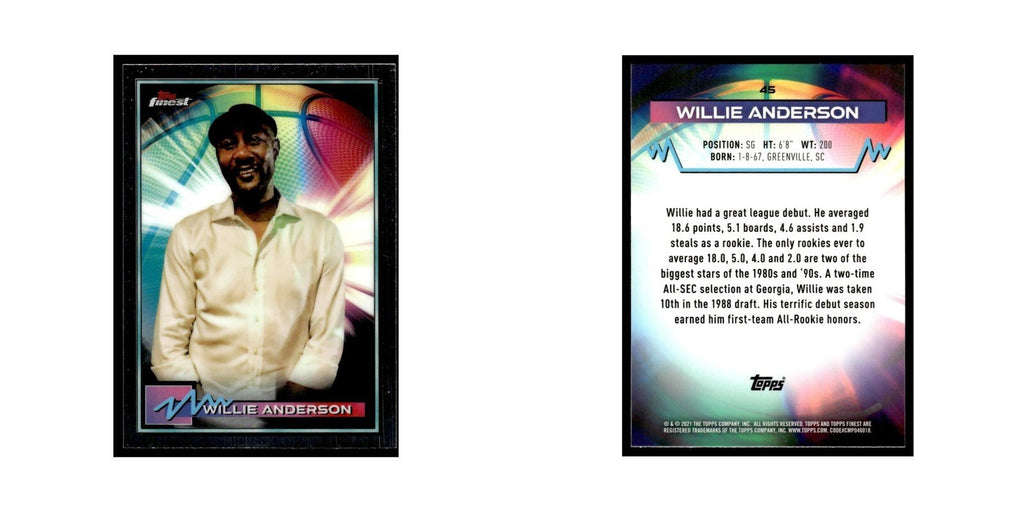 Willie Anderson 2021 Topps Finest #45 Basketball Card NM