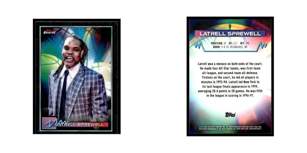 Latrell Sprewell 2021 Topps Finest #7 Basketball Card NM