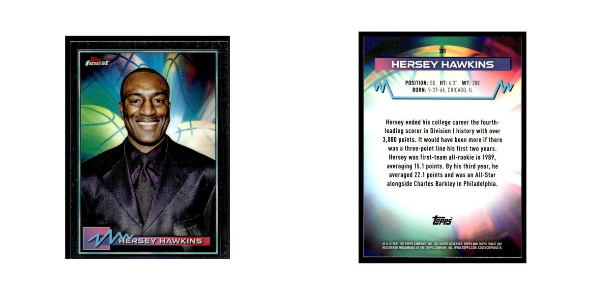 Hersey Hawkins 2021 Topps Finest #31 Basketball Card NM