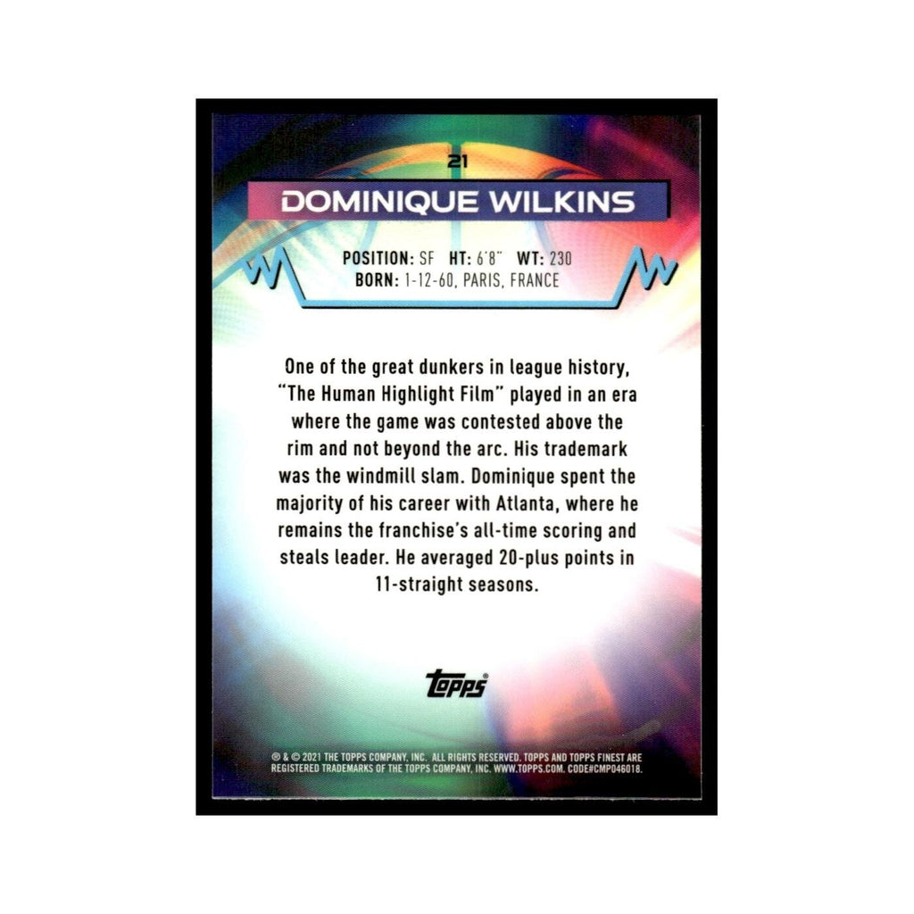 Dominique Wilkins 2021 Topps Finest #21 Basketball Card NM