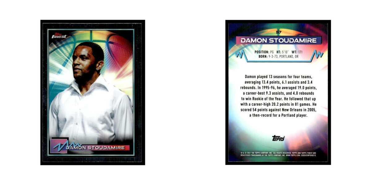 Damon Stoudamire 2021 Topps Finest #57 Basketball Card NM