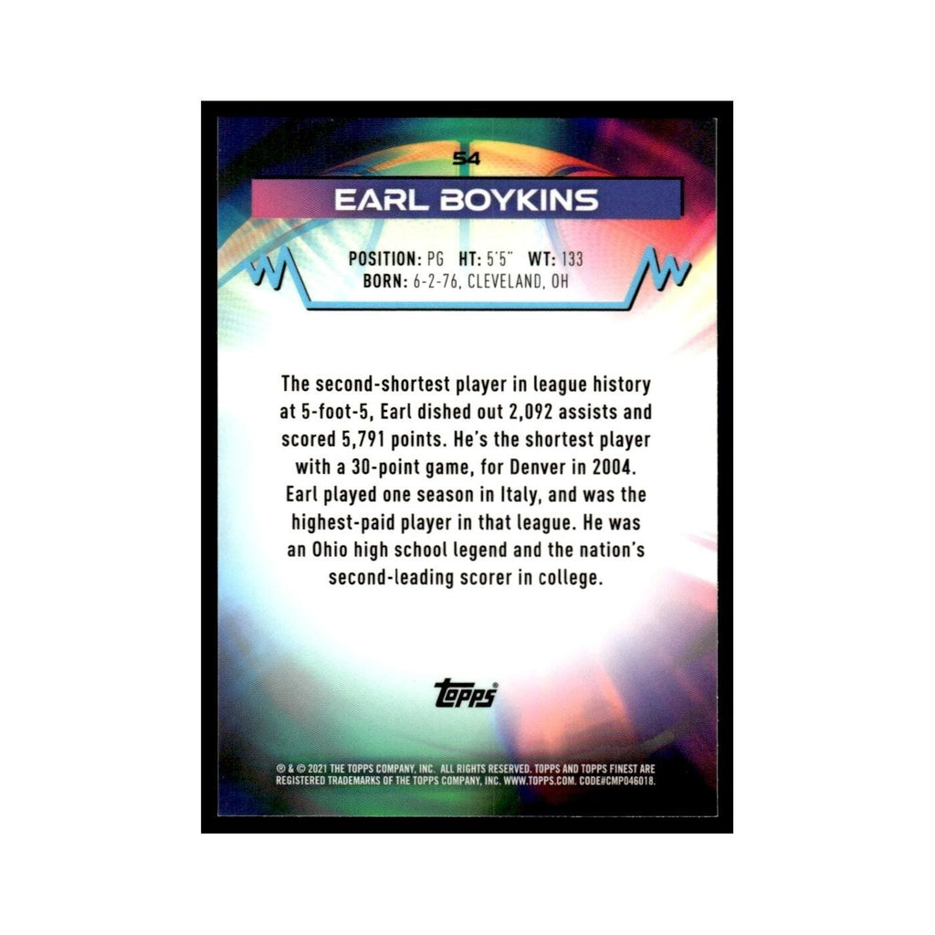 Earl Boykins 2021 Topps Finest #54 Basketball Card NM
