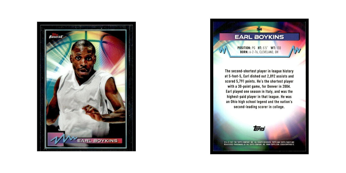 Earl Boykins 2021 Topps Finest #54 Basketball Card NM
