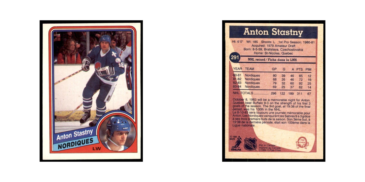 1984 O-Pee-Chee Anton Stastny Quebec Nordiques #291